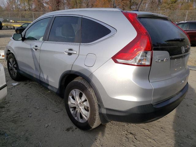 2HKRM4H76DH664929 - 2013 HONDA CR-V EXL SILVER photo 2