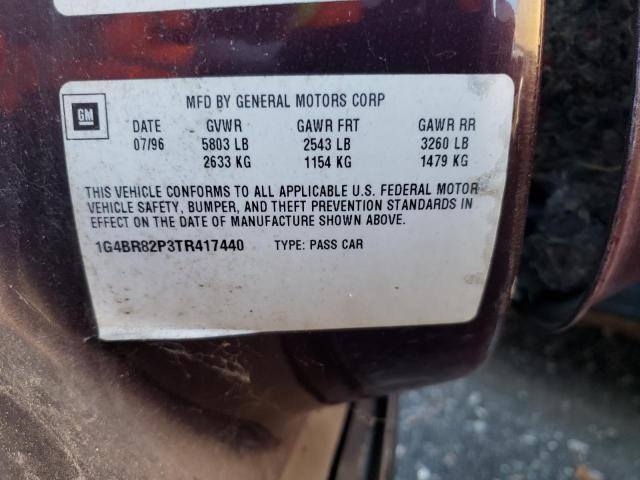 1G4BR82P3TR417440 - 1996 BUICK ROADMASTER BASE ბურგუნდია ფოტო 12