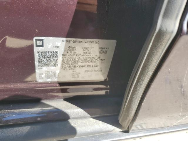 5GAERBKW9KJ211382 - 2019 BUICK ENCLAVE ESSENCE Tünd qırmızı foto 13