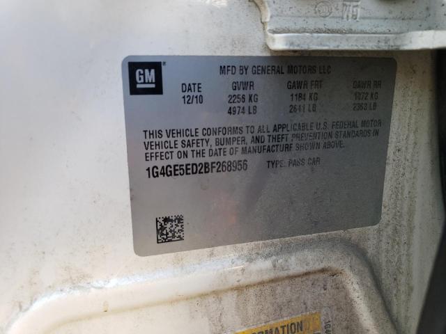 1G4GE5ED2BF268956 - 2011 BUICK LACROSSE CXS WHITE photo 13