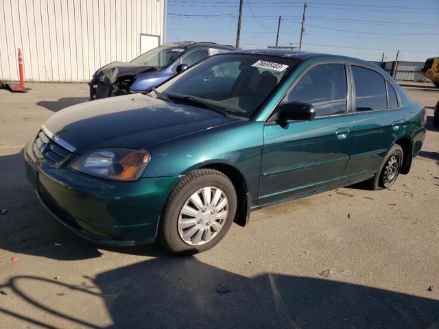 JHMES16512S001074 - 2002 HONDA CIVIC LX GREEN photo 1