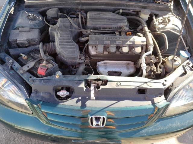 JHMES16512S001074 - 2002 HONDA CIVIC LX GREEN photo 11