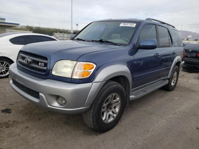 5TDZT34A63S140736 - 2003 TOYOTA SEQUOIA SR5 BLUE photo 1