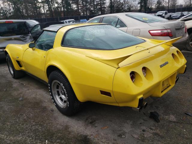 128789S436757 - 1979 CHEVROLET CORVETTE YELLOW photo 2