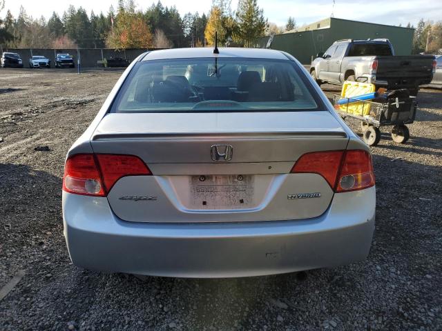 JHMFA36207S006167 - 2007 HONDA CIVIC HYBRID SILVER photo 6