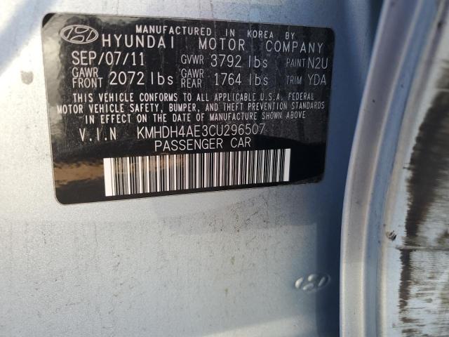 KMHDH4AE3CU296507 - 2012 HYUNDAI ELANTRA GLS BLUE photo 12