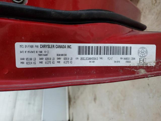 2B3CL3CG0BH555013 - 2011 DODGE CHARGER RED photo 12