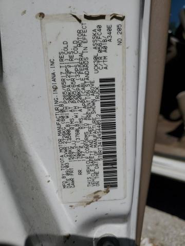 5TBRT34124S440512 - 2004 TOYOTA TUNDRA ACCESS CAB SR5 WHITE photo 12