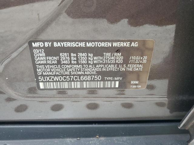 5UXZW0C57CL668750 - 2012 BMW X5 XDRIVE35D BROWN photo 13