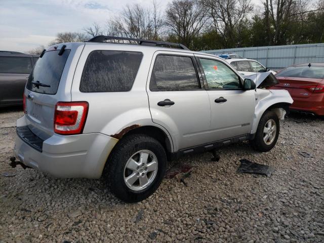 1FMCU03128KA75607 - 2008 FORD ESCAPE XLT SILVER photo 3