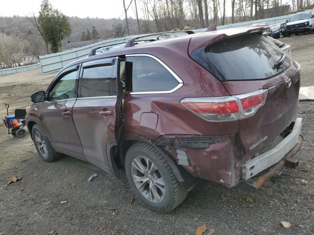 5TDBKRFH1ES041195 - 2014 TOYOTA HIGHLANDER LE BURGUNDY photo 2