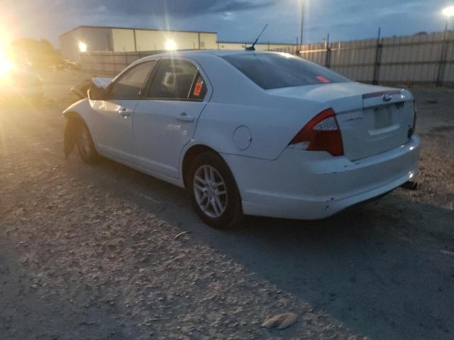 3FAHP0GA8CR429796 - 2012 FORD FUSION S WHITE photo 2