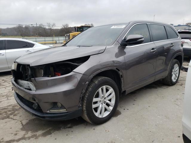 5TDZKRFH0FS115075 - 2015 TOYOTA HIGHLANDER LE GRAY photo 1