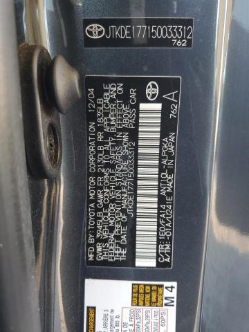 JTKDE177150033312 - 2005 TOYOTA SCION TC ნაცრისფერი ფოტო 12