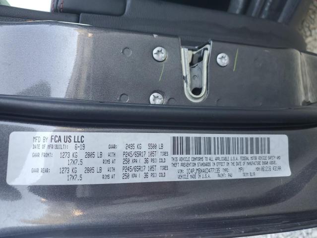 1C4PJMBX4KD477135 - 2019 JEEP CHEROKEE TRAILHAWK შავი ფოტო 14