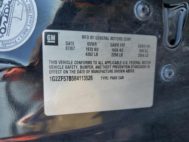 1G2ZF57B584113526 - 2008 PONTIAC G6 VALUE LEADER BLACK photo 12