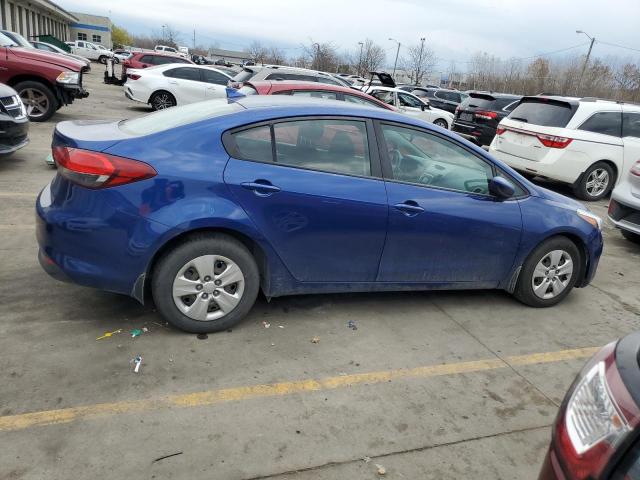 3KPFK4A70HE079292 - 2017 KIA FORTE LX BLUE photo 3