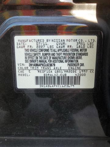 3N1AB6APXCL623679 - 2012 NISSAN SENTRA 2.0 BLACK photo 13