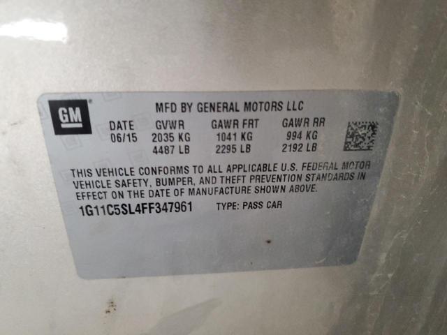 1G11C5SL4FF347961 - 2015 CHEVROLET MALIBU 1LT Кремовый фото 12