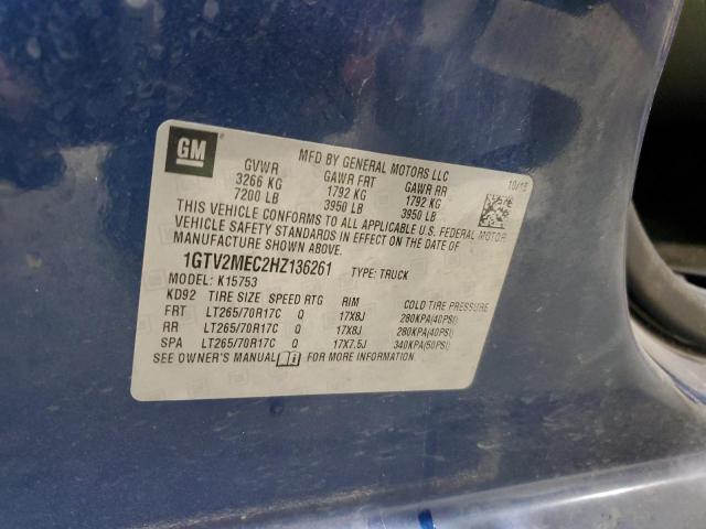 1GTV2MEC2HZ136261 - 2017 GMC SIERRA K1500 SLE BLUE photo 12