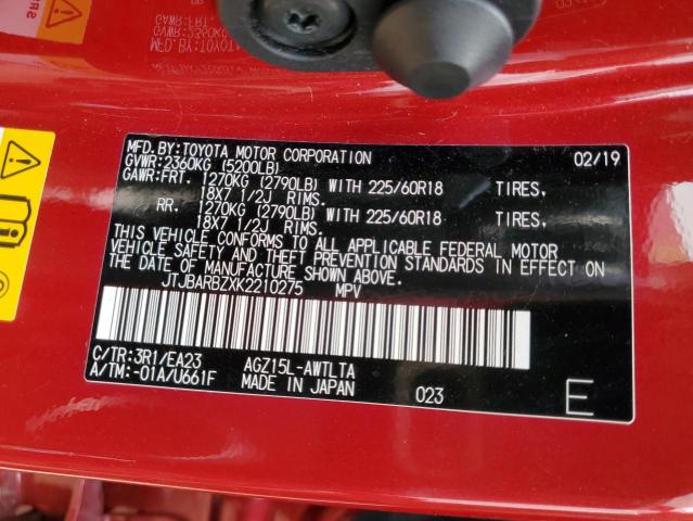 JTJBARBZXK2210275 - 2019 LEXUS NX 300 BASE Qırmızı foto 13