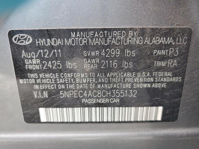 5NPEC4AC8CH355132 - 2012 HYUNDAI SONATA SE SILVER photo 13