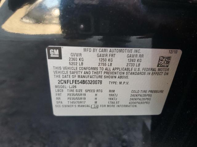 2CNFLFE54B6320078 - 2011 CHEVROLET EQUINOX LTZ BLACK photo 12