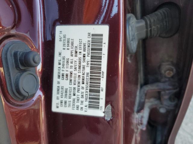 1HGCR3F85EA032396 - 2014 HONDA ACCORD EXL BURGUNDY photo 12