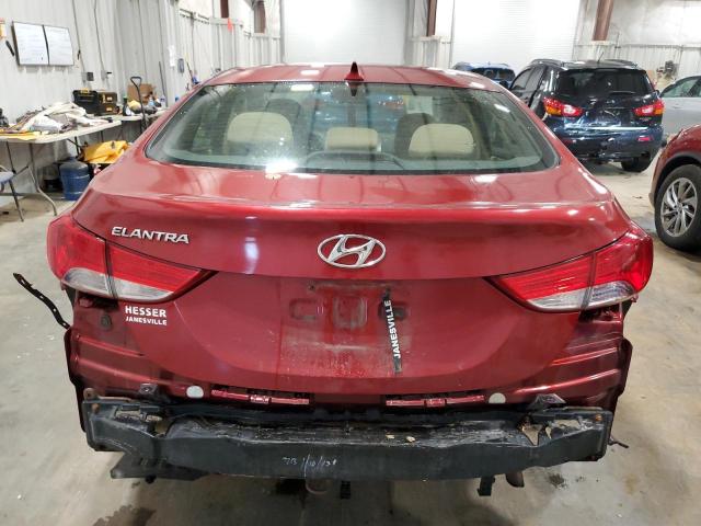 5NPDH4AE9DH290386 - 2013 HYUNDAI ELANTRA GLS RED photo 6