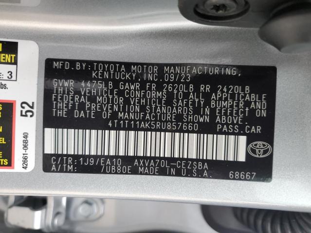4T1T11AK5RU857660 - 2024 TOYOTA CAMRY SE NIGHT SHADE GRAY photo 12