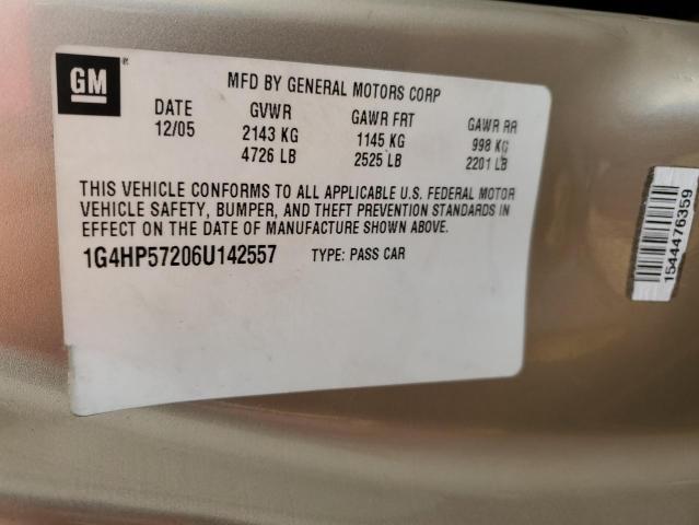 1G4HP57206U142557 - 2006 BUICK LUCERNE CX GOLD photo 12