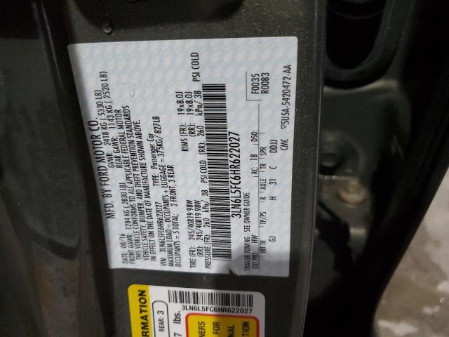 3LN6L5FC6HR622027 - 2017 LINCOLN MKZ RESERVE გრაფიტი ფოტო 13