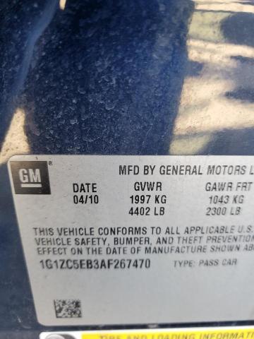 1G1ZC5EB3AF267470 - 2010 CHEVROLET MALIBU 1LT BLUE photo 12