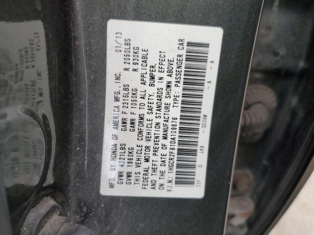 1HGCR2F81DA109676 - 2013 HONDA ACCORD EXL GRAY photo 12