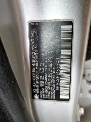 WBAFB33541LH23797 - 2001 BMW X5 4.4I SILVER photo 14