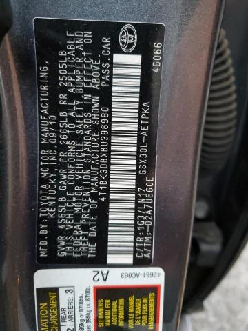 4T1BK3DBXBU396980 - 2011 TOYOTA AVALON BASE CHARCOAL photo 13