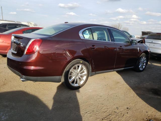 1LNHL9ER2AG611965 - 2010 LINCOLN MKS BURGUNDY photo 3