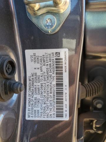 2HGFC2F8XMH501720 - 2021 HONDA CIVIC SPORT GRAY photo 12