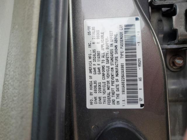 19UUA66228A046981 - 2008 ACURA TL GRAY photo 12