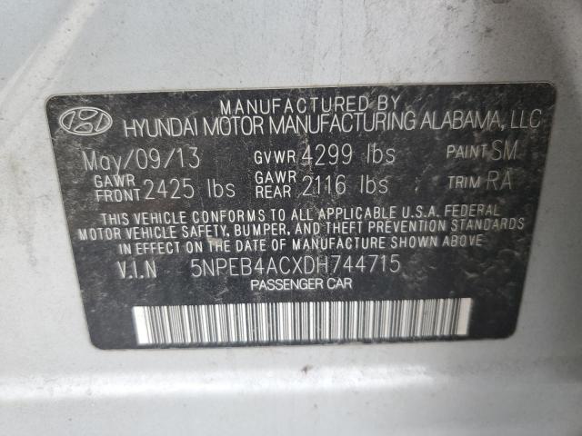 5NPEB4ACXDH744715 - 2013 HYUNDAI SONATA GLS SILVER photo 12