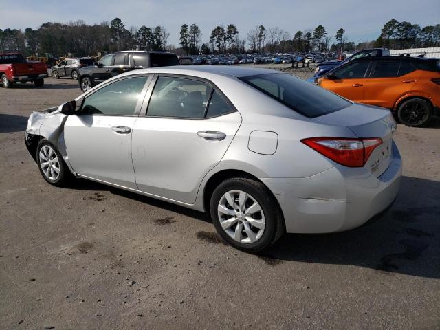 5YFBURHE9FP271171 - 2015 TOYOTA COROLLA L GRAY photo 2