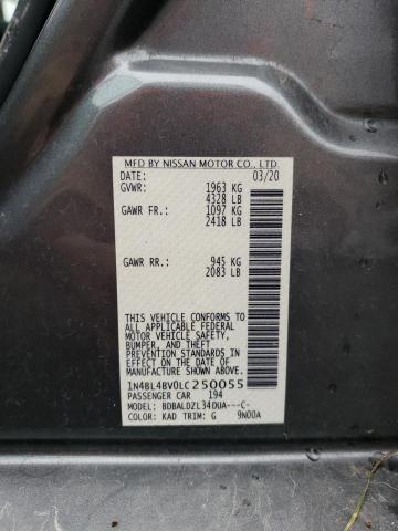 1N4BL4BV0LC250055 - 2020 NISSAN ALTIMA S GRAY photo 13