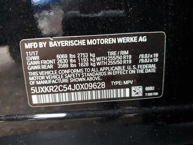 5UXKR2C54J0X09628 - 2018 BMW X5 SDRIVE35I BLACK photo 13