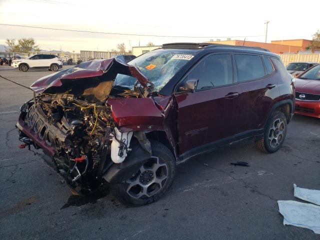 3C4NJDDB3NT108676 - 2022 JEEP COMPASS TRAILHAWK BURGUNDY photo 1