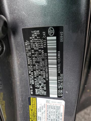 4T4BE46K07R007738 - 2007 TOYOTA CAMRY CE GRAY photo 12