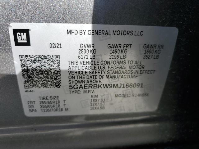 5GAERBKW9MJ166091 - 2021 BUICK ENCLAVE ESSENCE 灰色 照片 13