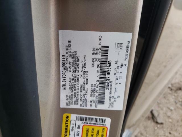 3LN6L5E91HR659685 - 2017 LINCOLN MKZ RESERVE თაფლისფერი ფოტო 13