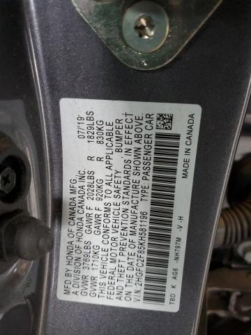 2HGFC2F85KH581196 - 2019 HONDA CIVIC SPORT 灰色 照片 13