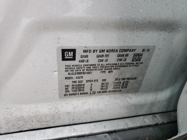 KL4CJFSB9FB214021 - 2015 BUICK ENCORE CONVENIENCE 银色 照片 14