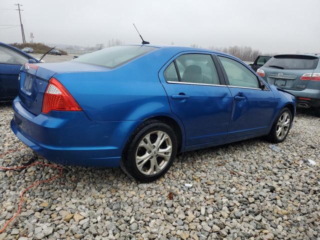 3FAHP0HA1CR198206 - 2012 FORD FUSION SE BLUE photo 3